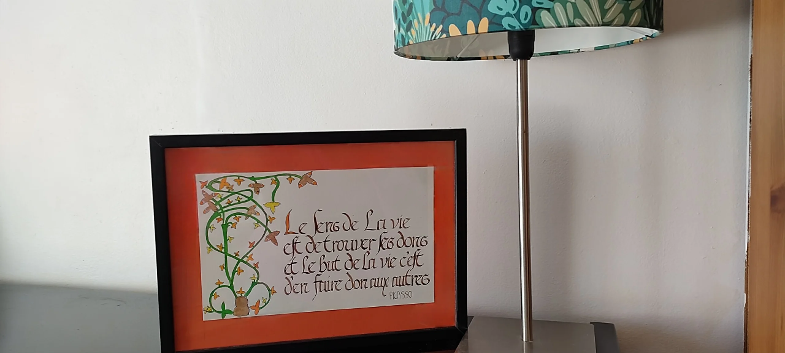 Calligraphie d'une citation de Picasso
