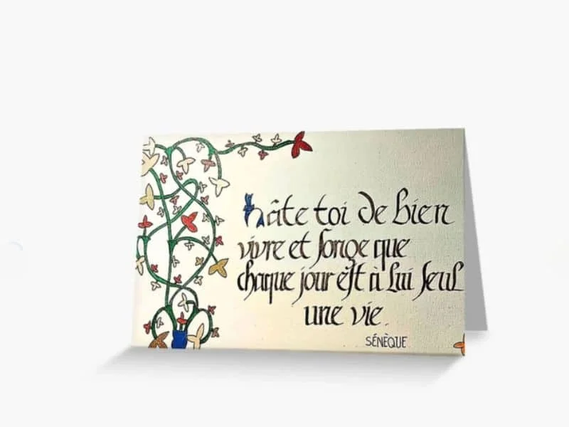 carte de voeux seneque photo d'un carte de voeux avec une citation de Sénèque